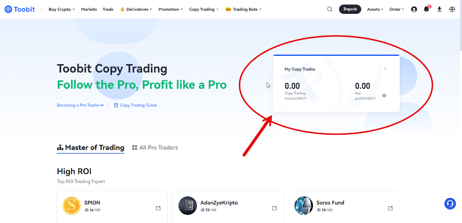 کپی ترید صرافی توبیت Toobit